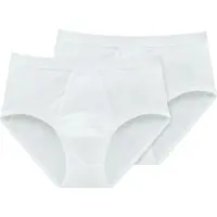 Schiesser Sportslip met gulp original feinrib 2-pack wit