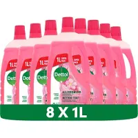 Dettol - Allesreiniger - Power & Fresh Kersenbloesem - 8 x 1 Liter - Voordeelverpakking