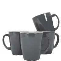 Gimex Vivid Line Mok - Grijs - 380 ml - 4 Stuks