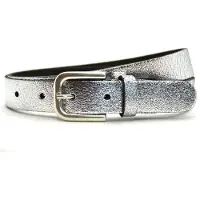 Timbelt Fashion Leren Riem 3 cm Zilver