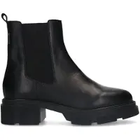 Manfield Zwarte leren chelsea boots | Maat 41