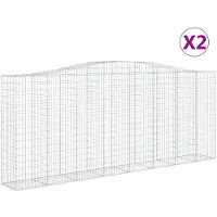 vidaXL Schanskorven 2 st gewelfd 400x50x160/180 cm ijzer
