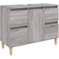 vidaXL Wastafelkast 80x33x60 cm bewerkt hout grijs sonoma eikenkleurig