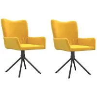 vidaXL Eetkamerstoelen draaibaar 2 st fluweel geel