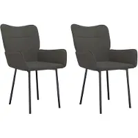 vidaXL Eetkamerstoelen 2 st fluweel donkergrijs