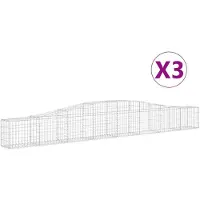 vidaXL Gabionen met boogvorm, 3 stuks, 400x30x40/60 cm, verzinkt staal