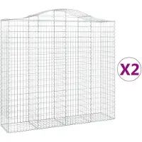 vidaXL Schanskorven 2 st gewelfd 200x50x180/200 cm ijzer