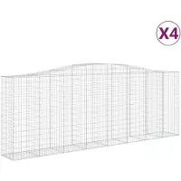 vidaXL Schanskorven 4 st gewelfd 400x50x140/160 cm ijzer