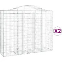 vidaXL Schanskorven 2 st gewelfd 200x50x160/180 cm ijzer