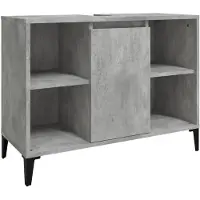 vidaXL Wastafelkast 80x33x60 cm bewerkt hout betongrijs