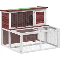 vidaXL Konijnenhok 102x90x84,5 cm massief grenenhout mokkakleurig