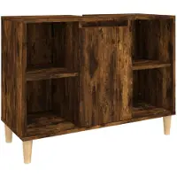 vidaXL Wastafelkast 80x33x60 cm bewerkt hout gerookt eikenkleurig