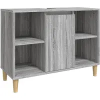 vidaXL Wastafelkast 80x33x60 cm bewerkt hout grijs sonoma eikenkleurig