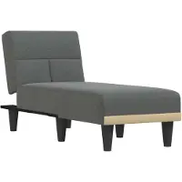 vidaXL Chaise longue stof donkergrijs