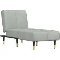 vidaXL Chaise longue fluweel lichtgrijs