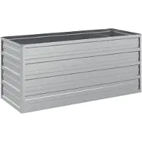 vidaXL Tuinverhoger, 100x40x45 cm, verzinkt staal, zilver