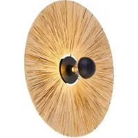 QAZQA Landelijke wandlamp zwart met touw 60 cm - Leia