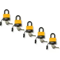 AMIG Hangslot met Sleutel Ø7mm - Weerbestandig voor Buiten - Outdoor - Set 5 Stuks