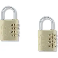AMIG Hangslot Ø5 / 40x77mm – 4-cijferig Cijferslot – Messing – Geweldige Bouwkwaliteit – Set 2 Stuks