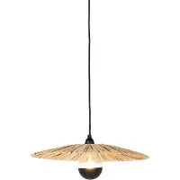 QAZQA Landelijke hanglamp zwart met touw 45 cm - Leia