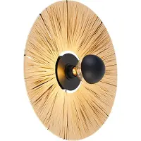 QAZQA Landelijke wandlamp zwart met touw 45 cm - Leia