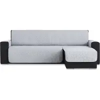 Belmarti Geo Quilt chaise-longue bankbeschermer rechts - 200 cm - Lichtgrijs