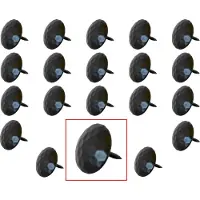 AMIG – Stalen Stoffeernagels Siernagels Meubelnagels Sierspijkers – ø25 x 24mm - Rond – Ruw Oppervlak – Zwart – Rustiek Ornament - 20 stuks