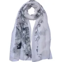 Juleeze Sjaal Dames Print 50x160 cm Wit Synthetisch