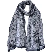 Juleeze Sjaal Dames Print 50x160 cm Grijs Synthetisch