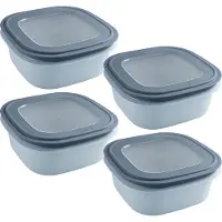 Sunware Sigma home vershoudbakjes 2.8L - Set van 4 - 23x23x9 cm - Blauw
