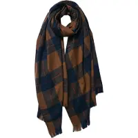 Juleeze Wintersjaal Dames 70x180 cm Blauw Polyester Ruit