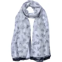 Juleeze Sjaal Dames Print 50x160 cm Wit Synthetisch
