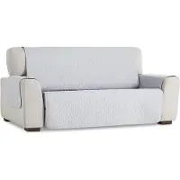 Belmarti Geo Quilt - Bankbeschermer - 220cm breed - Lichtgrijs - Teflon beschermlaag - Anti-slip onderkant