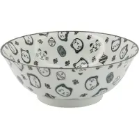 Tokyo Design Studio – Kawaii Lucky Cat Neko Ramen Kom – Zwart/Wit – Ø 19,5 cm – 1000 ml – Porselein