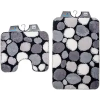 Wicotex - Badmat set met Toiletmat - WC mat met uitsparing stenen - Antislip onderkant