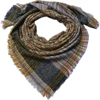 Juleeze Wintersjaal Dames 130x130 cm Geel Polyester