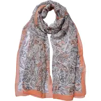 Juleeze Sjaal Dames Print 50x160 cm Oranje Synthetisch