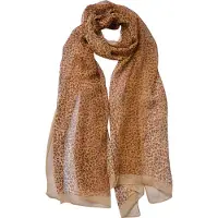 Juleeze Sjaal Dames Print 50x160 cm Beige Bruin Synthetisch