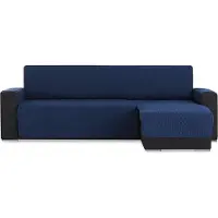 Belmarti Geo Quilt chaise-longue bankbeschermer rechts - 200 cm - Blauw