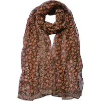 Juleeze Sjaal Dames Print 50x160 cm Bruin Rood Synthetisch Bloemen