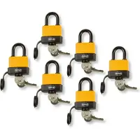 AMIG Hangslot met Sleutel Ø7mm - Weerbestandig voor Buiten - Outdoor - Set 6 Stuks