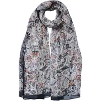 Juleeze Sjaal Dames Print 50x160 cm Zwart Synthetisch