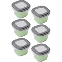 Sunware Sigma home vershoudbakjes 0.8L met tray - 6 stuks - 13x13x9 cm