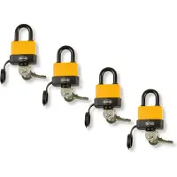 AMIG Hangslot met Sleutel Ø7mm - Weerbestandig voor Buiten - Outdoor - Set 4 Stuks