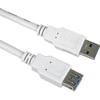 PremiumCord USB 3.0 verlengkabel, Super-Speed, 5 Gbit/s, A-A, mannelijk-mannelijk, 9-polig, 5 meter, wit (ku3paa5w)