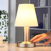 LINDBY Tafellamp Hanno , wit / opaal, Slaapkamer, Textiel / Stof / Zijde, Modern, Tafellamp