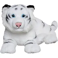 Nature Planet Tijger knuffel - wit - 48 cm - pluche - witte tijger knuffeldier