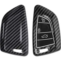 Kwmobile hoes voor autosleutel geschikt voor BMW 3-knops Smart Key autosleutel - Autosleutelbehuizing in zwart - Carbon design
