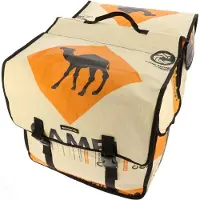 Morethanhip - Dubbele fietstas van gerecyclede cementzakken - Mumba kameel - 37 × 35 × 15 cm