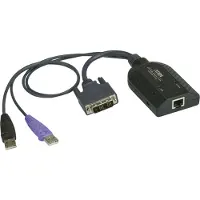 Aten KVM Adapter [2x USB-A 2.0 stekker, DVI-D-stekker - 1x RJ45-bus] 0.20 m Zwart